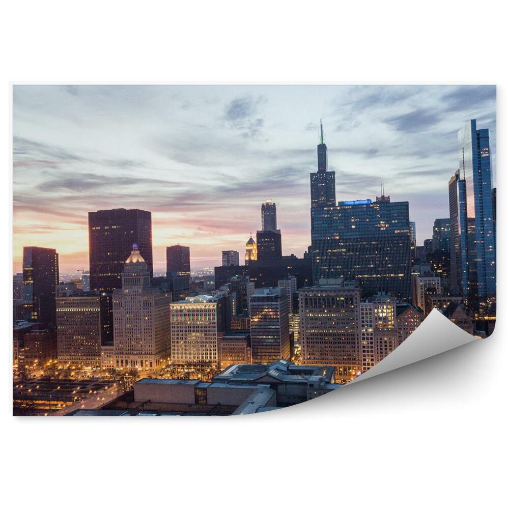 Fototapeta na ścianę wieżowce światła niebo chmury Chicago