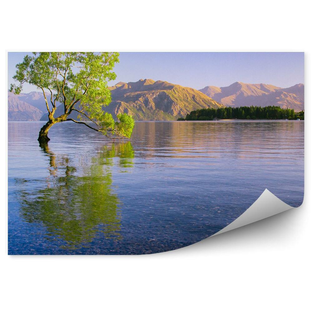 Fototapeta na ścianę Drzewo w jeziorze i góry