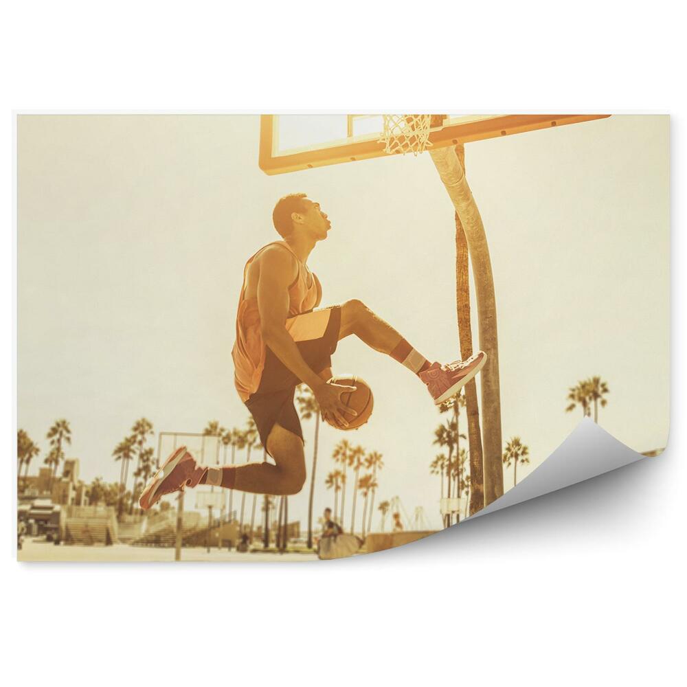 Fototapeta samoprzylepna Koszykarze azja palmy piłka budynki