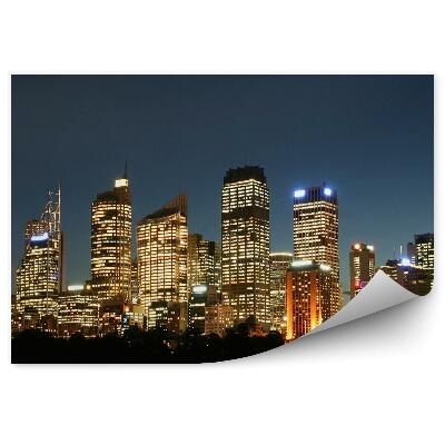 Fototapeta wieżowce światła ocean noc