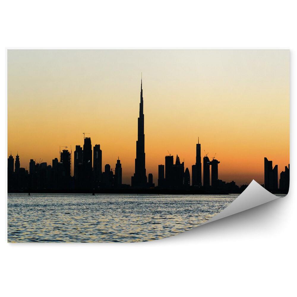 Fototapeta panoramiczne widok cienie ocean zachód słońca Dubaj