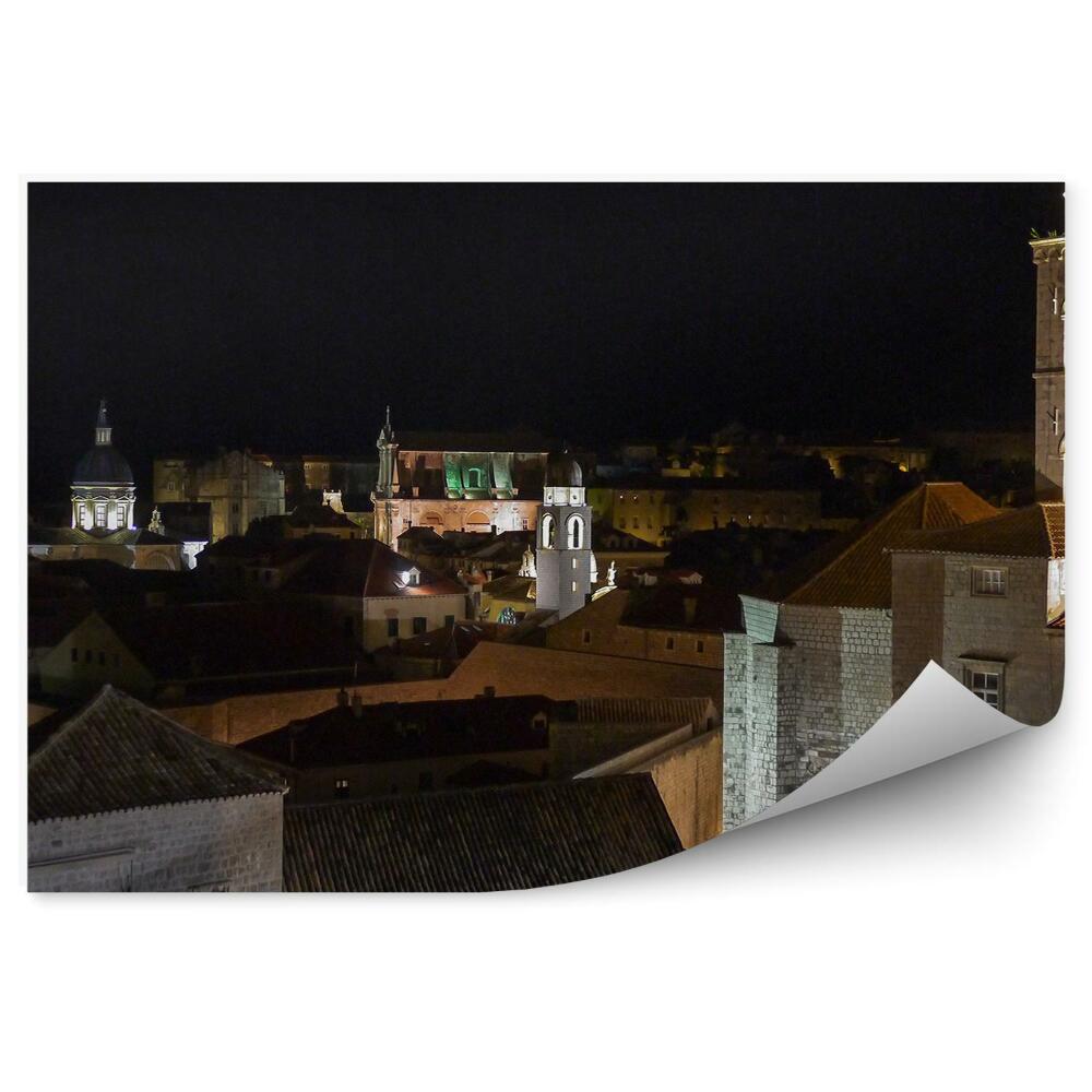 Fototapeta Dubrownik Chorwacja zamki budynki noc światła