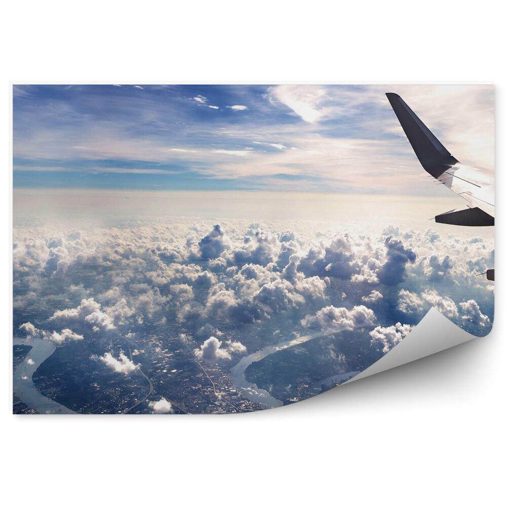 Fotopeta Skrzydło samolotu widok chmury niebo