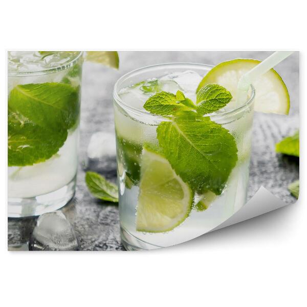 Okleina na ścianę Napoje alkohol mojito lód mięta limonka drink