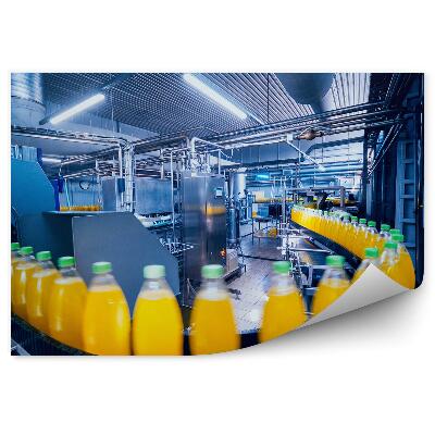 Okleina na ścianę Przenośnik butelek produkcja soków