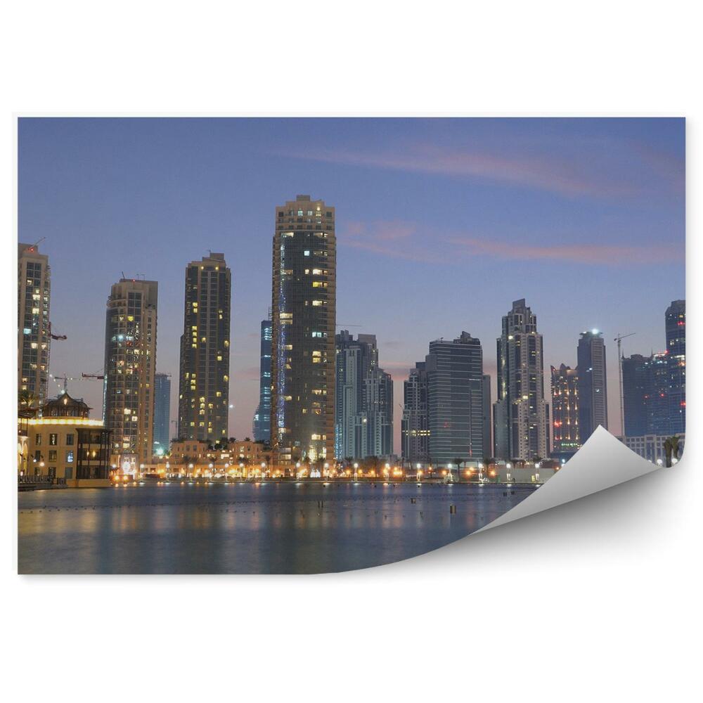 Okleina ścienna Dubaj miasto zatoka światła