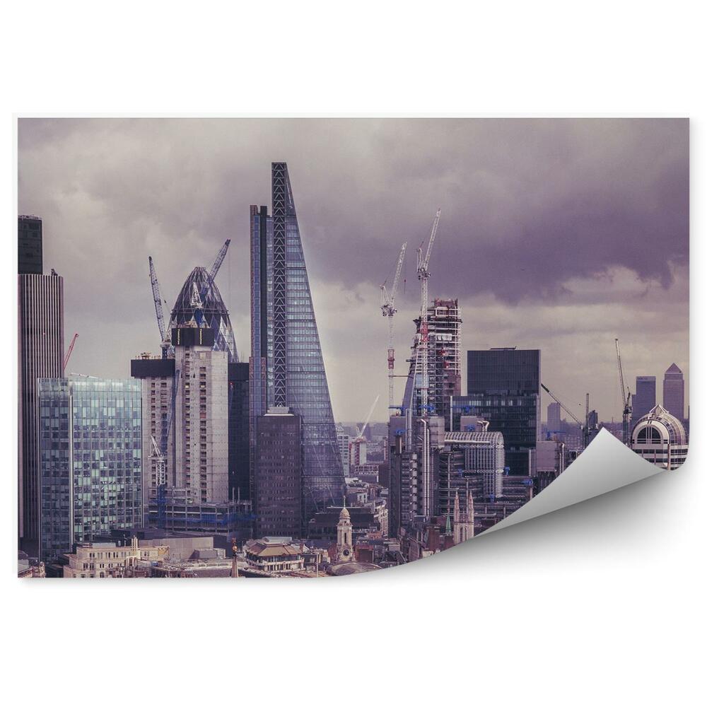 Fototapeta wieżowce niebo chmury widok Londyn