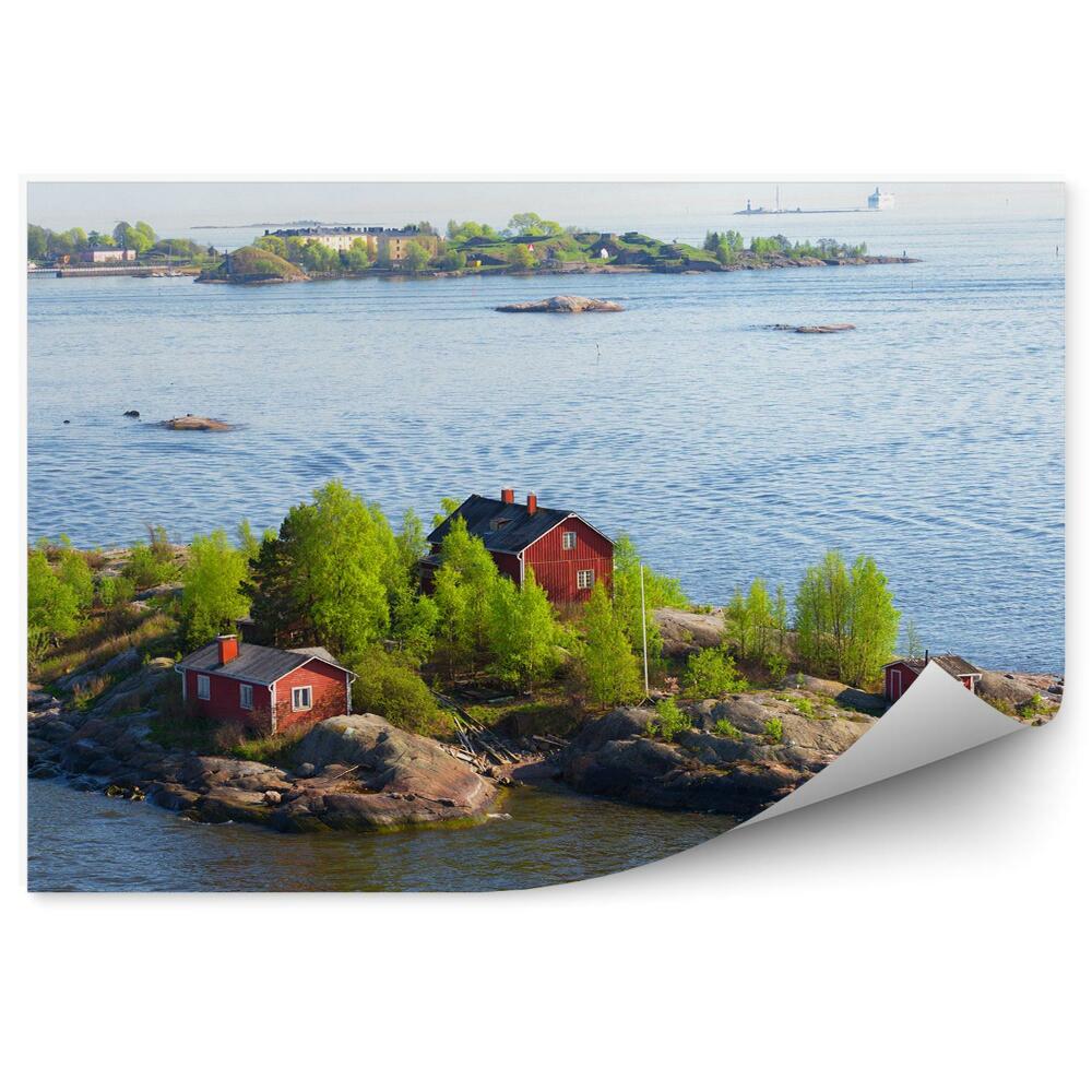 Okleina na ścianę Wyspy domy Finlandia Bałtyk