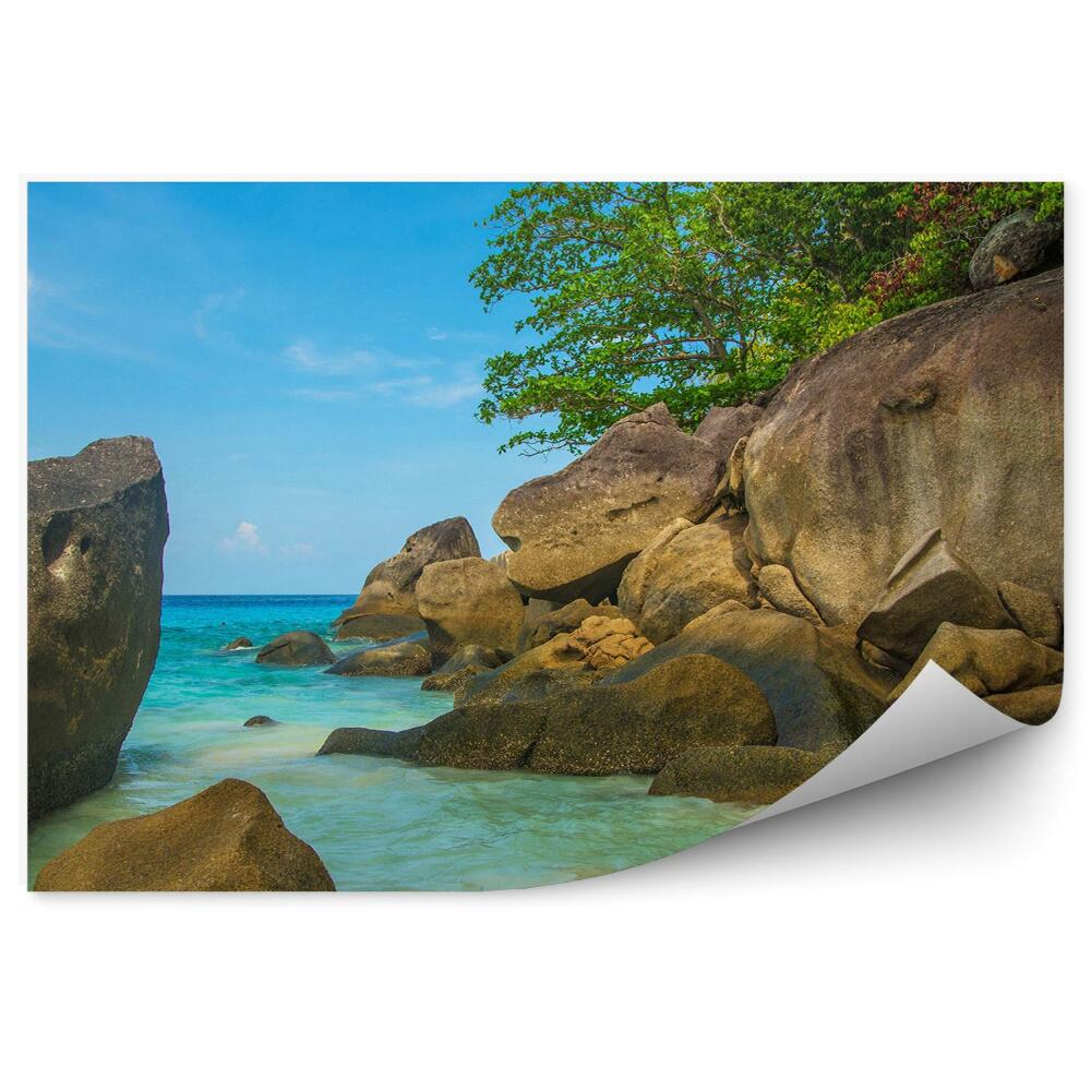 Okleina ścienna Tajlandia tropikalne wyspy drzewa skały