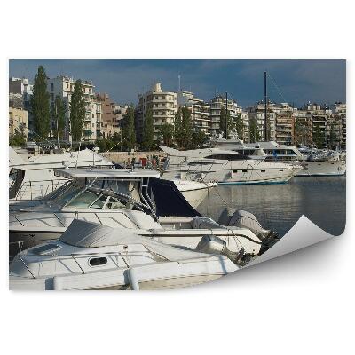 Fototapeta Łodzie miasto budynki architektura grecja