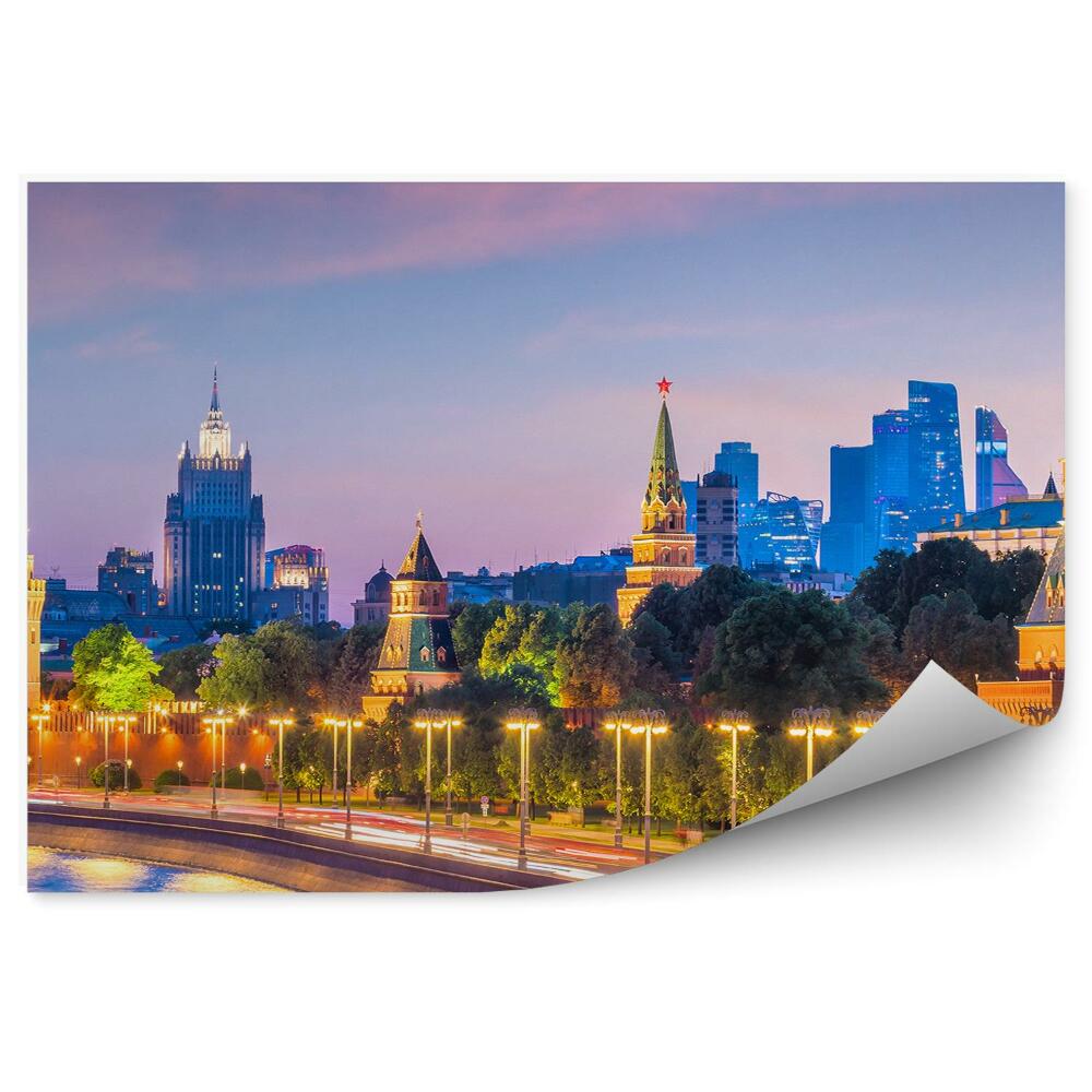 Fototapeta Panorama miasta kremla moskwa drzewa droga rzeka
