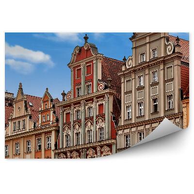 Fototapeta stary centralny plac targowy Wrocław budynki niebo chmury