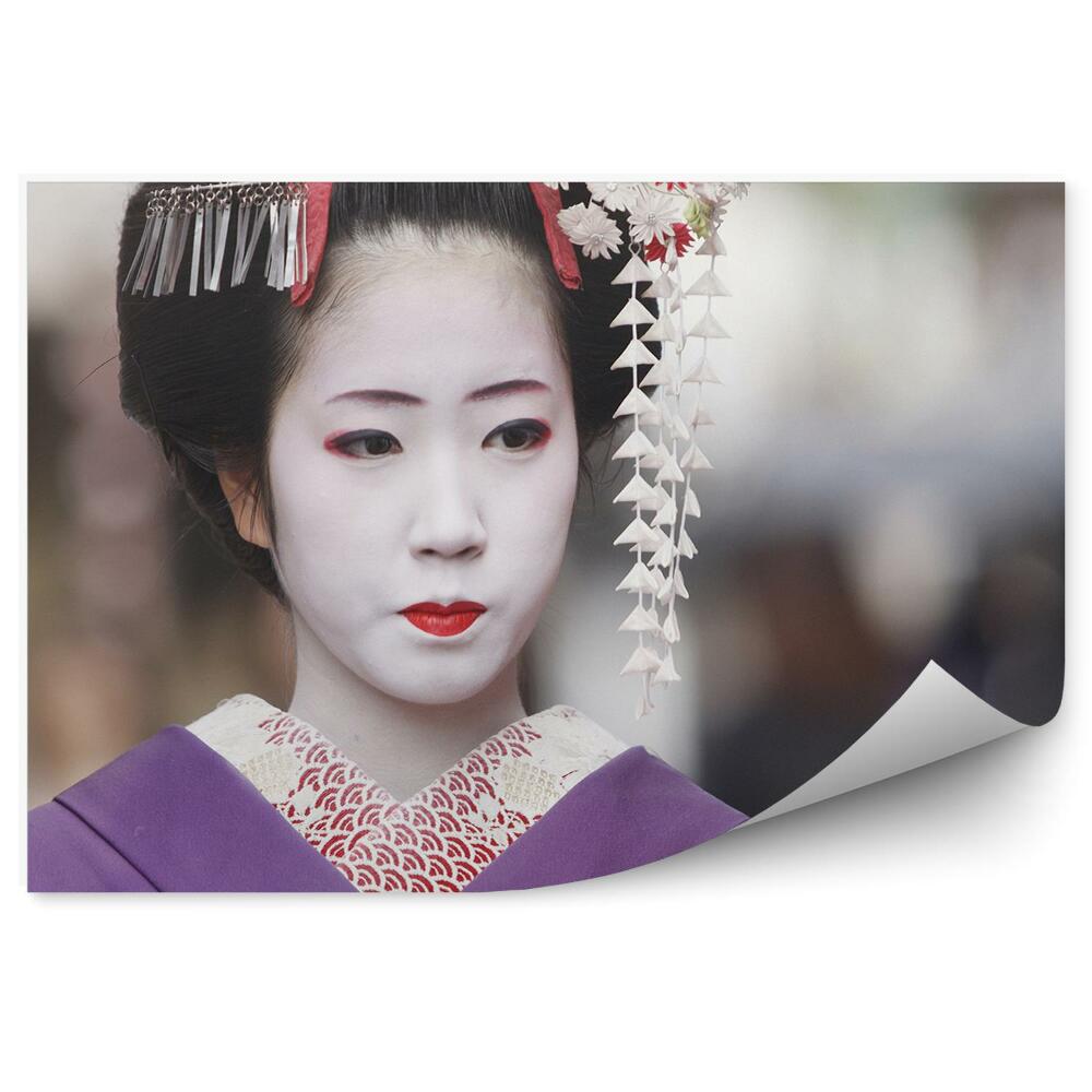 Fotopeta Japonia kobieta gejsza strój kimono makijaż