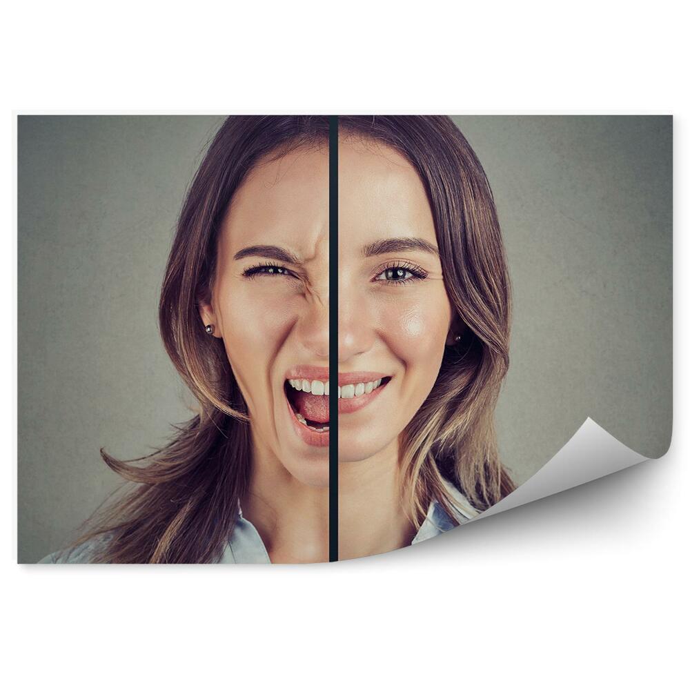 Fotopeta Kobieta emocje dwie twarze nastrój