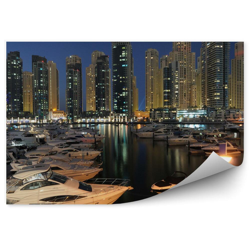 Okleina ścienna Dubaj zatoka miasto łodzie port