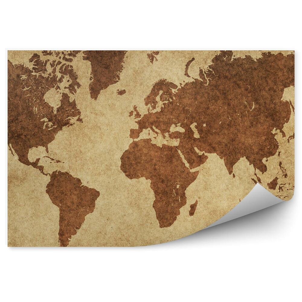 Fototapeta na ścianę Mapa świata przybrudzone tło kontur