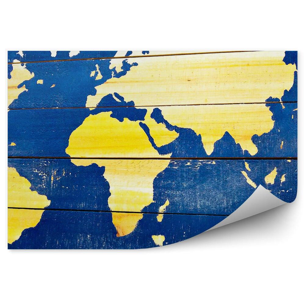 Fototapeta na ścianę Mapa świata malowana na deskach