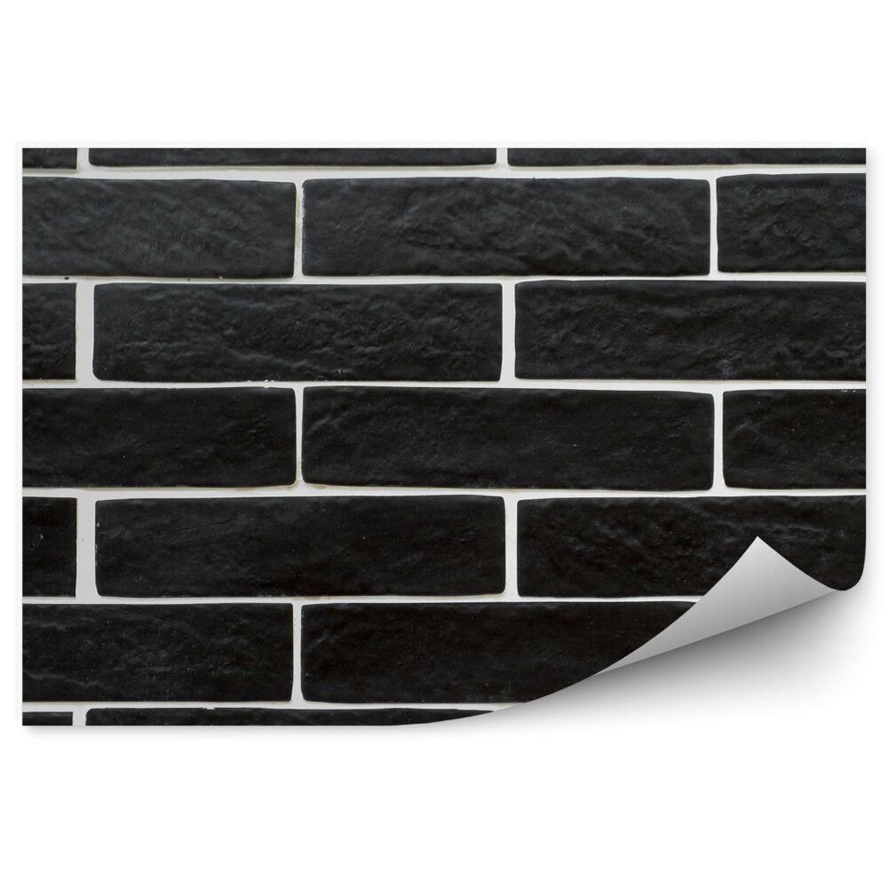 Fototapeta samoprzylepna Czarne cegły z białą fugą