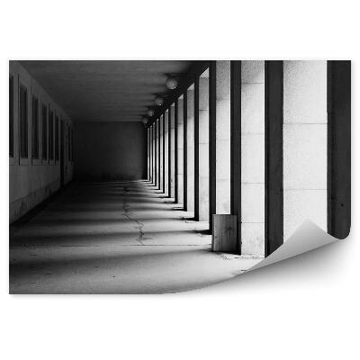 Okleina na ścianę Czarno-biały tunel okna