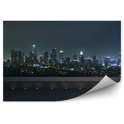 Fototapeta Wieżowce chodnik noc światła