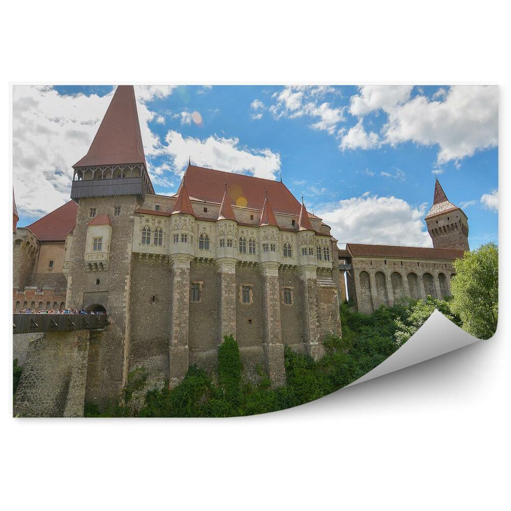 Okleina na ścianę Średniowieczny zamek turystyka ludzie
