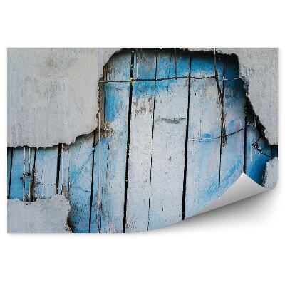 Okleina na ścianę Ścian otwór niebieski płot