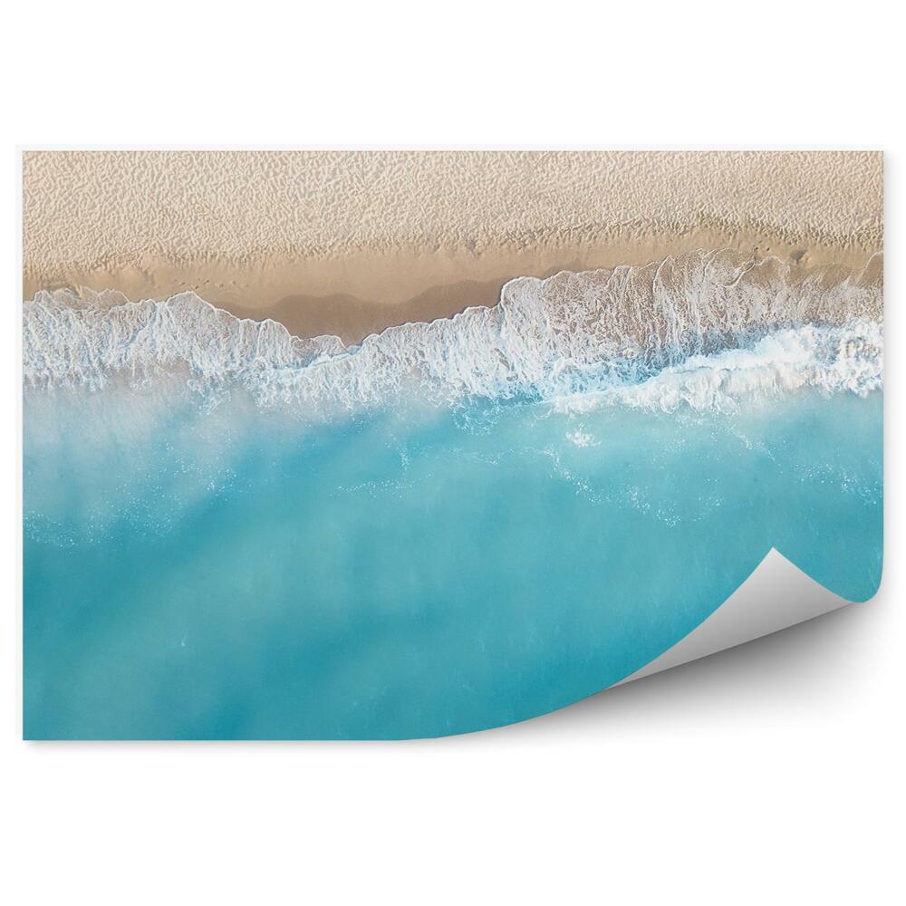 Fototapeta Widok z lotu ptaka tropikalna piaszczysta plaża fale oceanu