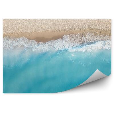 Fototapeta Widok z lotu ptaka tropikalna piaszczysta plaża fale oceanu