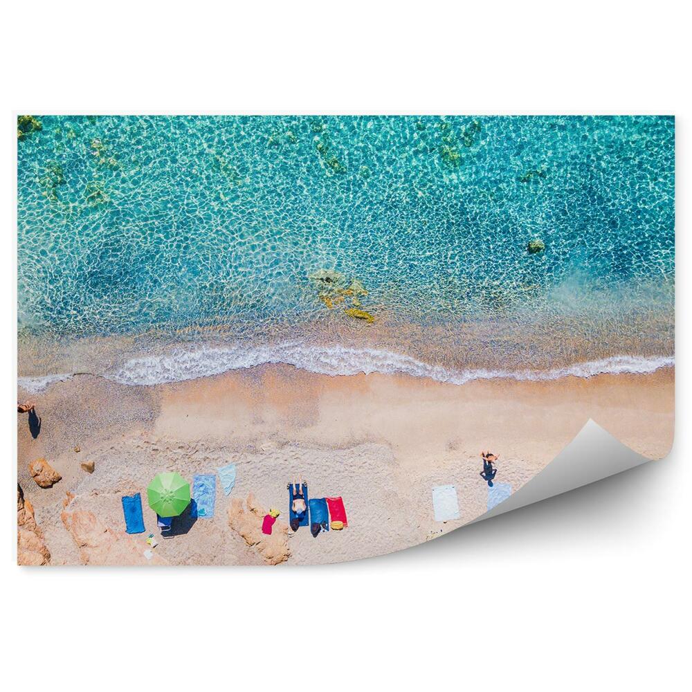 Fototapeta na ścianę Widok z lotu ptaka plaża brzeg Morze Śródziemne