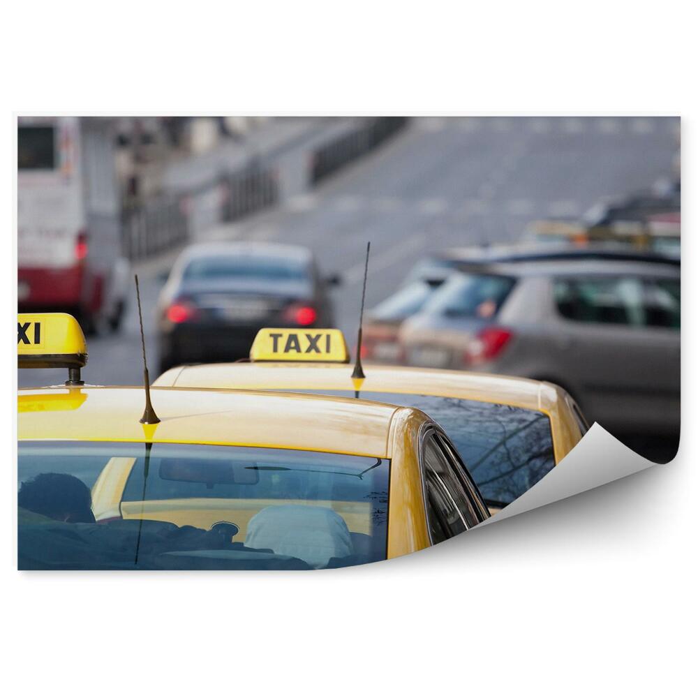 Fotopeta Żółte taksówki pojazdy droga ruch