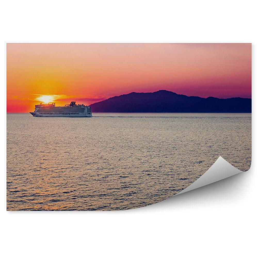 Fototapeta na ścianę rejs statkiem morze zachód słońca zatoka Neapolitańska Neapol Włochy