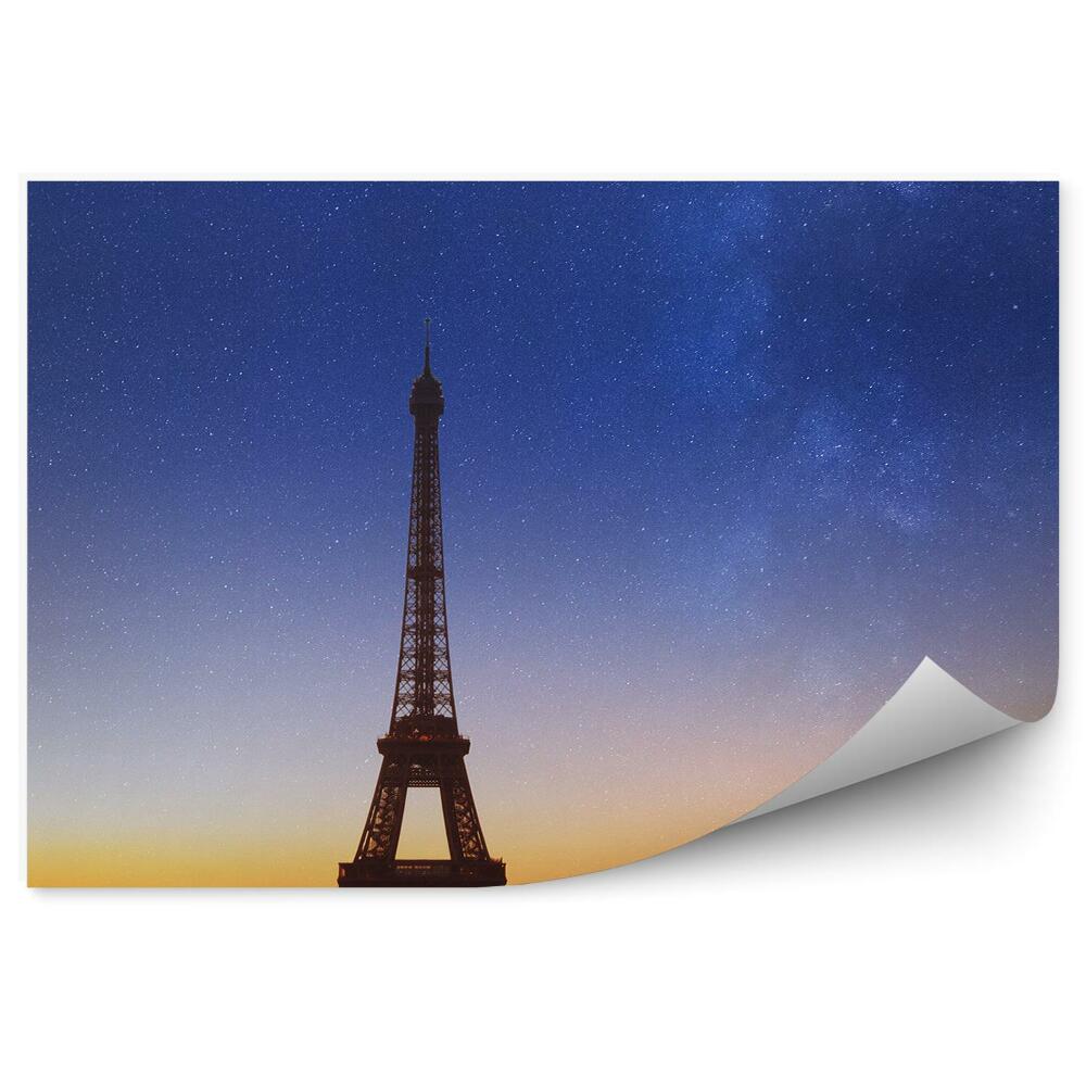 Fototapeta Gwieździste niebo miasto paryż wieża eiffla zachód słońca