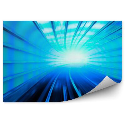 Okleina na ścianę Zielono niebieski tunel