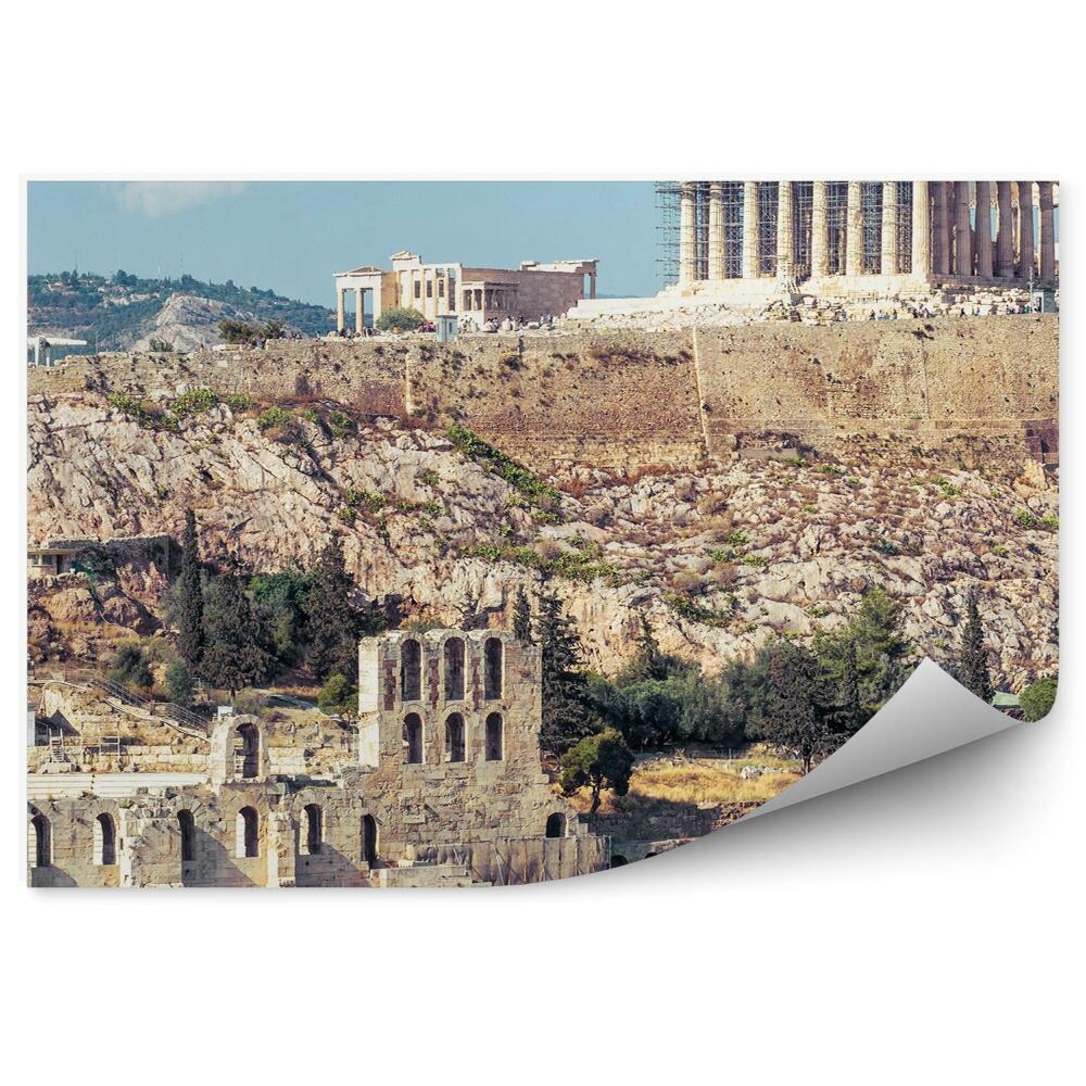 Fototapeta Akropol ateny grecja panorama starożytnego miasta skały drzewa iglaste