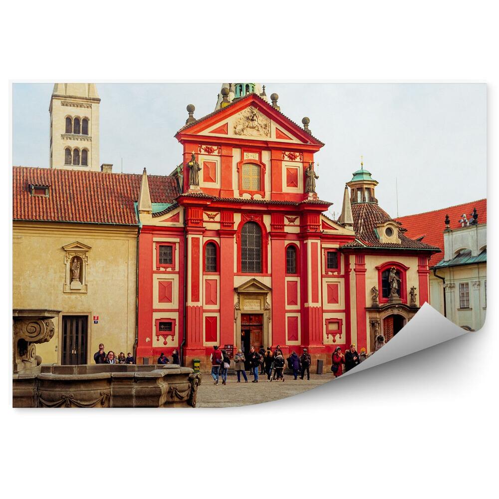 Okleina na ścianę stare miasto Praga ludzie