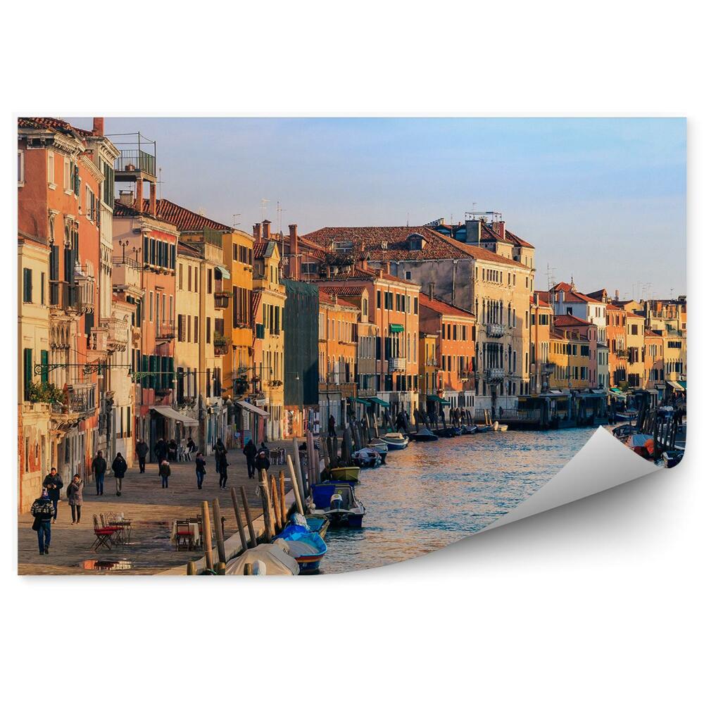 Fototapeta na ścianę budynki łodzie kanał ludzie Wenecja Włochy