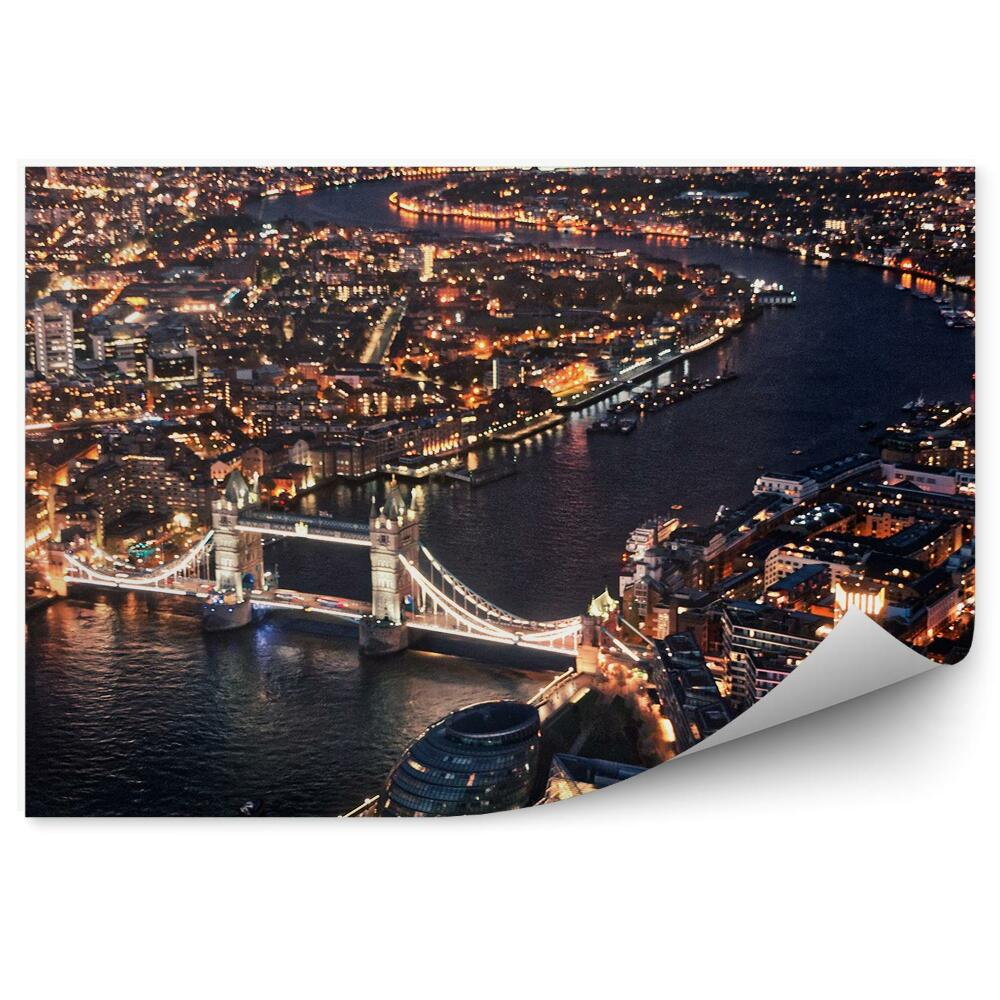Fototapeta panorama miasta Londyn nocą światła