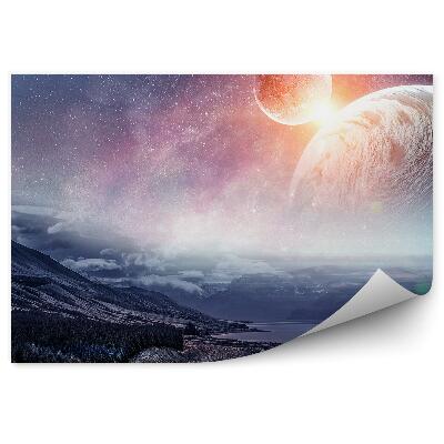 Fototapeta Planety kosmos wszechświat galaktyka gwiazdy słońce jezioro góry chmury droga
