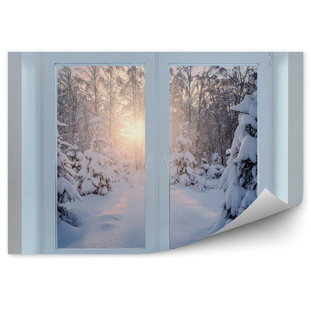 Fototapeta Zimowy las okno
