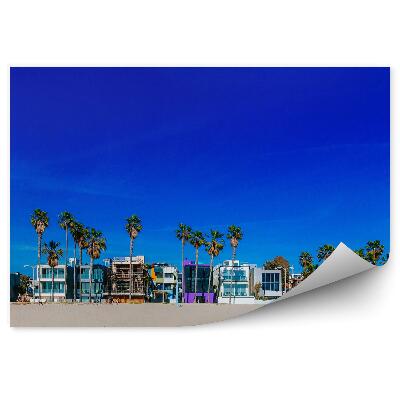 Okleina ścienna Venice beach palmy miasto domy piasek