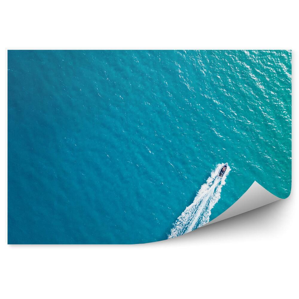 Okleina na ścianę Widok łodzi z lotu ptaka błękitna woda
