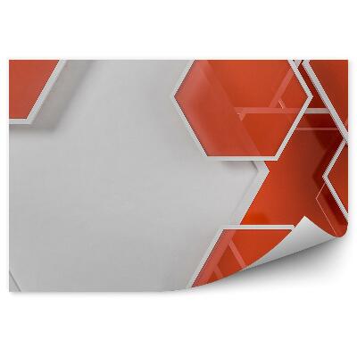 Okleina ścienna Czerwone heksagony sześciokąty tło wzór