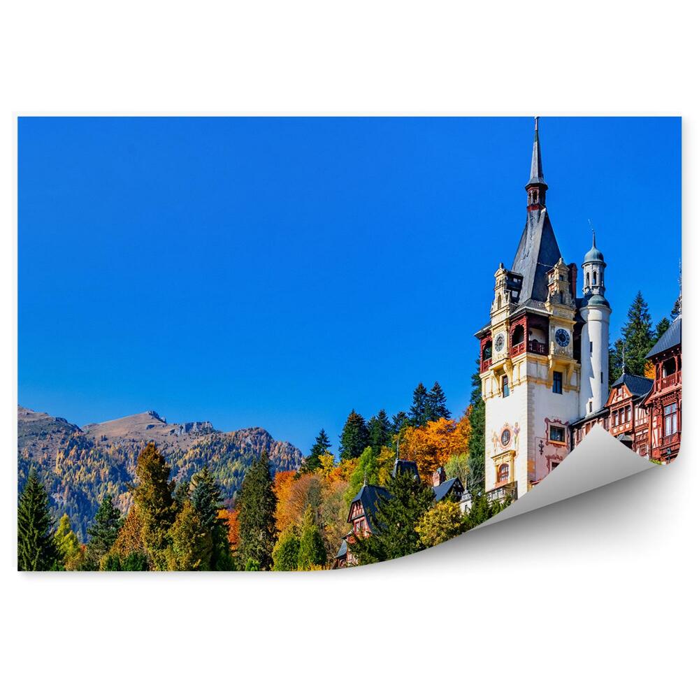 Okleina na ścianę Kolorowy krajobraz jesienny drzewa zamek natura
