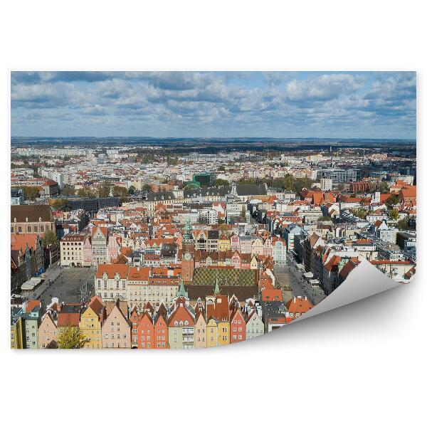 Fototapeta Wrocław rynek budynki droga niebo chmury