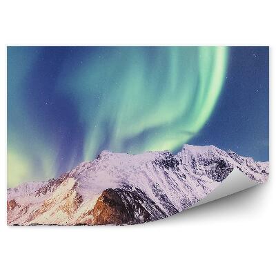 Fotopeta Zorza wyspy śnieg góry norwegia