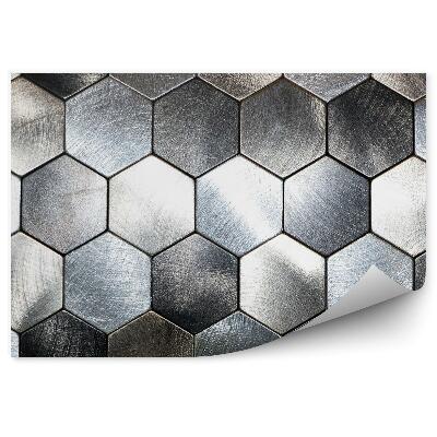 Okleina ścienna Sześciokąty heksagony białe niebieskie 3d