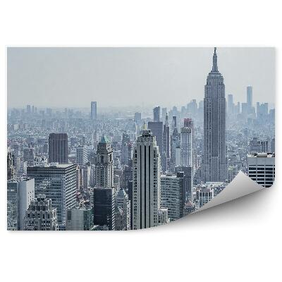 Okleina ścienna Panorama miasta z lotu ptaka budynki szarość