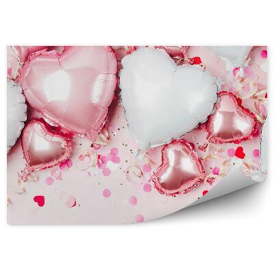 Okleina ścienna Balony serca konfetti