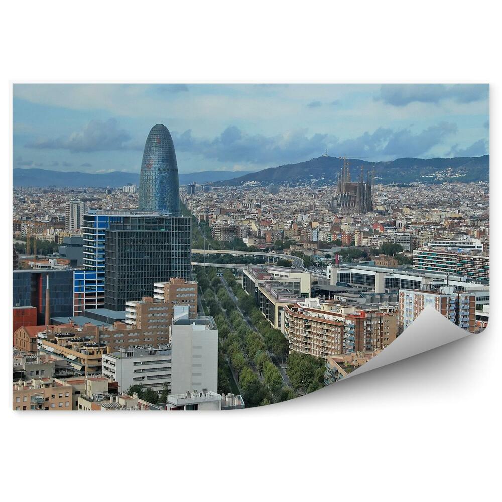 Okleina ścienna Barcelona wieżowce budynki widok z lotu ptaka