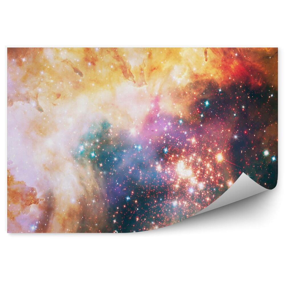 Fototapeta Pomarańczowo czerwona galaktyka gwiazdy niebo